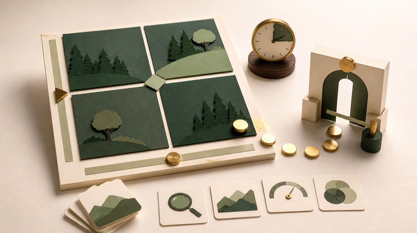 A handcrafted paper matrix sends four portfolio hypotheses toward a separate funding and review gate.