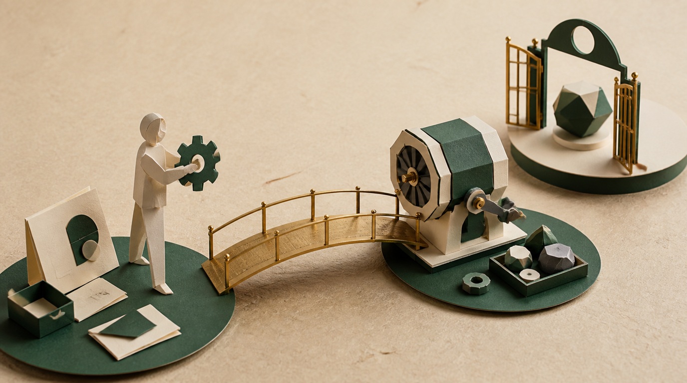 A paper human-machine bridge separates collaborative capability from its outcome.